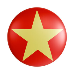 Vietnam flag 3d circle icon.