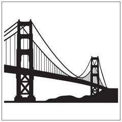 silhouette of a golden gate bridge