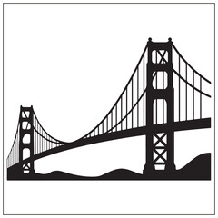 Obraz premium silhouette of a golden gate bridge