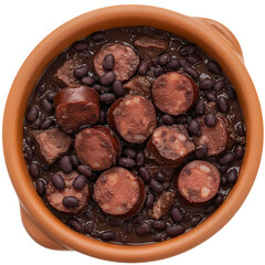 Delicious Feijoada Recipe Brazilian Black Bean Stew with Sausage  Authentic Food Photography isolated on Transparent Background