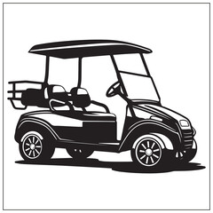 silhouette of a golf cart
