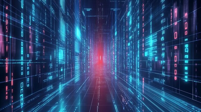 Digital tunnel of binary code (1)