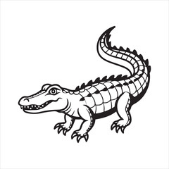 Obraz premium Nile crocodile silhouette vector