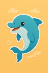 Naklejka premium Adorable Dolphin Sticker