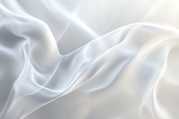 Fototapeta premium Smooth, flowing fabric drapes in soft, light shades.