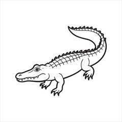 Naklejka premium Nile crocodile silhouette vector