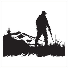 silhouette of a hunter