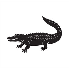 Nile crocodile silhouette vector