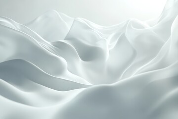 Obraz premium Elegant folds of smooth, light grey fabric.