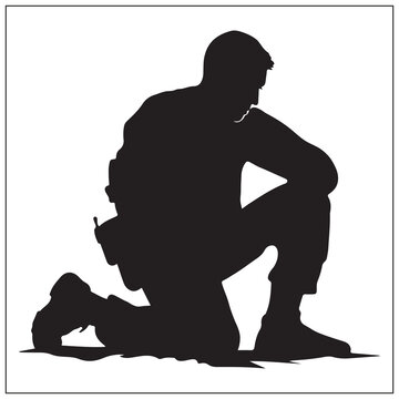 recommend clip art: silhouette of a kneeling soldier