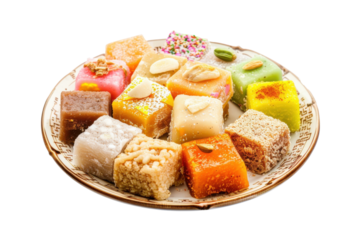 Indian Sweet Barfi Assortment on Plate