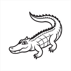 Fototapeta premium Nile crocodile silhouette vector