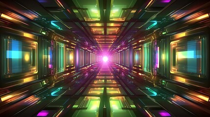 Futuristic tunnel with vibrant lights (2)