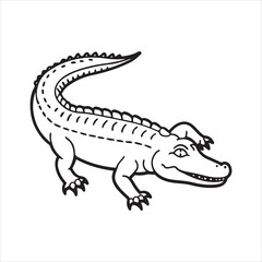 Fototapeta premium Nile crocodile silhouette vector