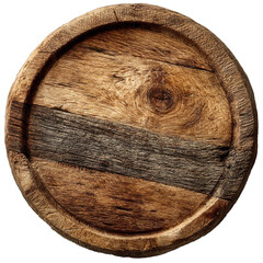 a wooden circle isolated against transparent Background.