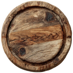 a wooden circle isolated against transparent Background.