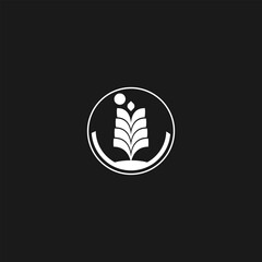 Minimalist Wheat Grain Seed Icon Logo Design Agriculture and Growth Symbol