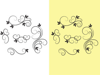 Elegant Ornamental Flower Line Art Design for Decoration and Printing
