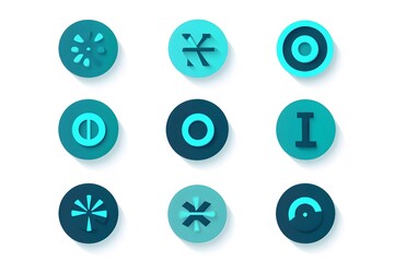 Abstract graphic design elements with shadow effects and modern minimalist circular designs