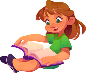Girl Sitting on Books
