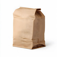 Large kraft paper delivery bag mockup isolated on white background