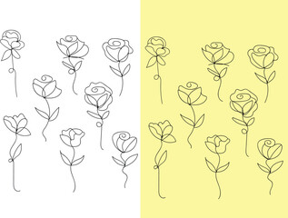 Fototapeta premium Elegant Ornamental Flower Line Art Design for Decoration and Print