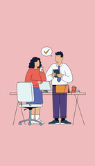 Office Colleagues Discussing Work