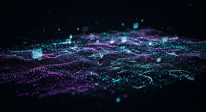 A futuristic AI cyber defense network that actively detects and neutralizes digital threats in real-time