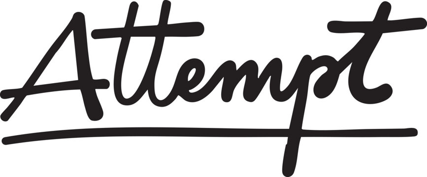 A handwritten word 'Attempt' is presented in a bold black script.