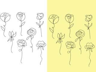 Elegant Ornamental Flower Line Art Design for Decoration and Design Projects