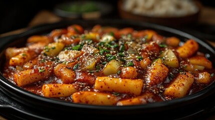 Spicy Korean Tteokbokki Dish: A Culinary Delight