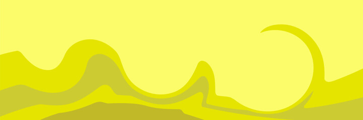 Vector yellow line background curve element with yellow space for text and message design, overlapping layers, vector