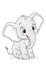 Naklejka premium Animal Coloring Page, Preschool Coloring Page, Coloring Pages For Kids, cartoon coloring pages for Toddlers, Preschoolers 