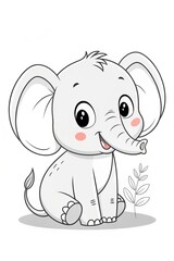 Naklejka premium Animal Coloring Page, Preschool Coloring Page, Coloring Pages For Kids, cartoon coloring pages for Toddlers, Preschoolers 