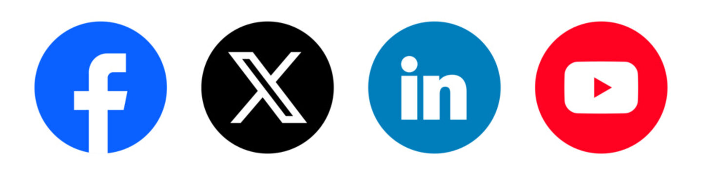 Social media icons set. Logotype icons  