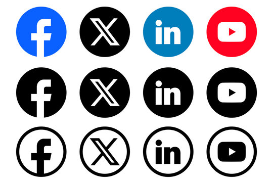 Social media icons set. Logotype icons  