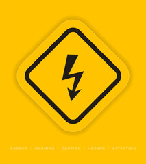 Danger, Warning, Caution. Hazard Signs and Symbols. Vector Icons