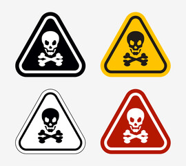Danger, Warning, Caution. Hazard Signs and Symbols. Vector Icons