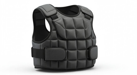 Naklejka premium Grey protective sports vest for athletic use in a studio setting.