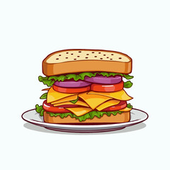 tasty sandwich on a white background