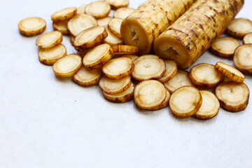 Fresh burdock roots or gobo roots