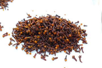 A spice of dried cloves, herbal medicine plant