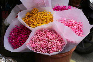 Dried flower selling at Vietnam local market