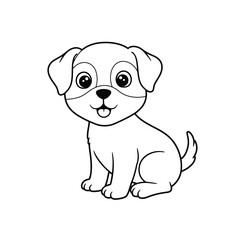 Adorable Puppy in a Blooming Garden Coloring Page