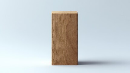 Naklejka premium Simple wooden block against a light background.