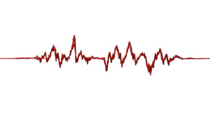 Sharp Red EKG Line Symbolizing Life and Health on Transparent Background 