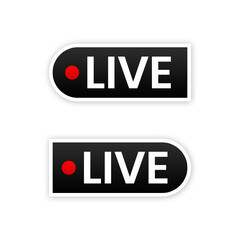 set design element live streaming symbol with video symbol red black design transparent template