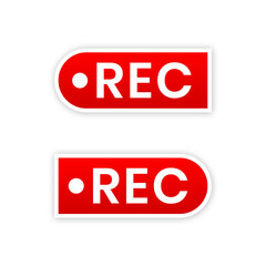 Record video element rec button png file transparent background vector illustration for broadcast element red