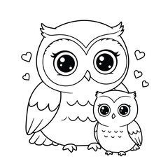 Nurturing Owls: A Heartwarming Parent-Child Embrace