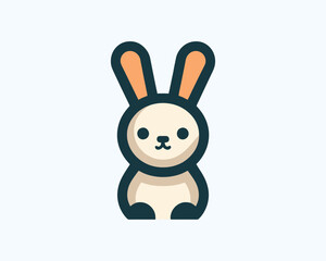 Cute bunny logo design for kids brands